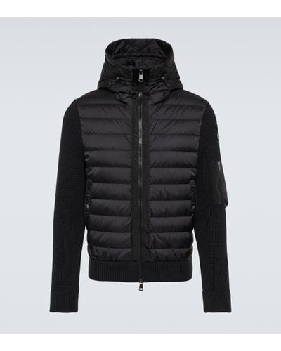 Moncler Down-paneled Wool-blend Jacket - Black
