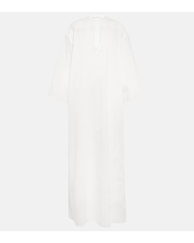 The Row Lanna Cotton Kaftan Maxi Dress - White