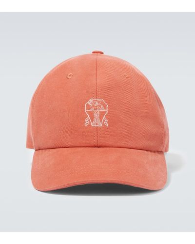 Brunello Cucinelli Cappello da baseball in cotone - Arancione