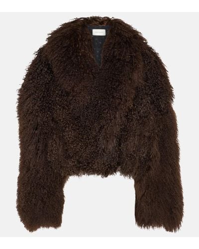 Magda Butrym Giacca in shearling - Marrone