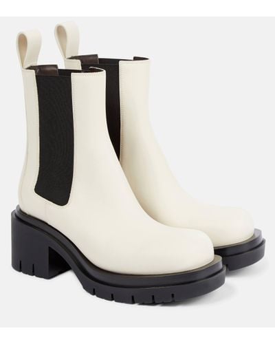 Bottega Veneta Lug Off-white Leather Chelsea Boots - Multicolour