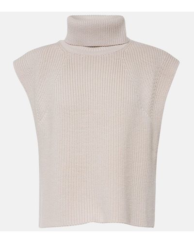 Isabel Marant Megan Turtleneck Wool Jumper Vest - White