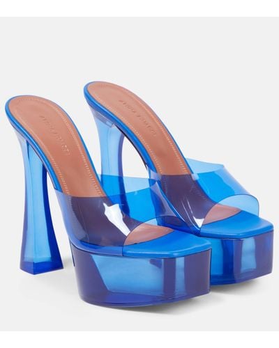 AMINA MUADDI Mules Dalida Glass a plateau en PVC - Bleu