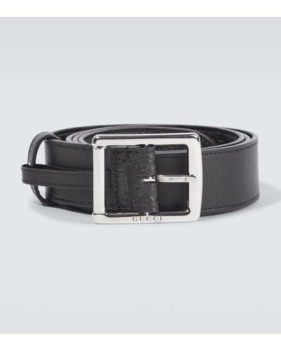 Gucci GG Leather Belt - Black