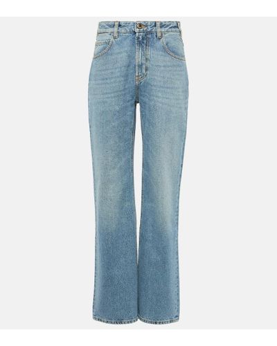 Chloé Jeans rectos de tiro alto - Azul