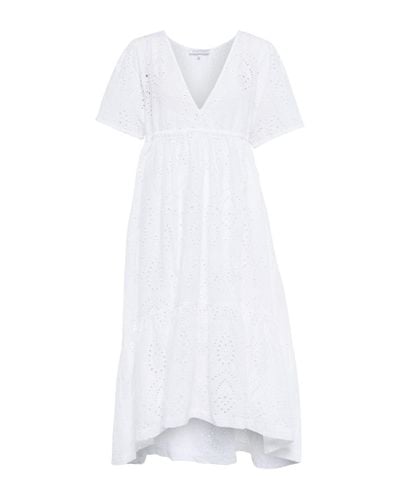 Heidi Klein Broderie Anglaise Cotton Midi Dress - White