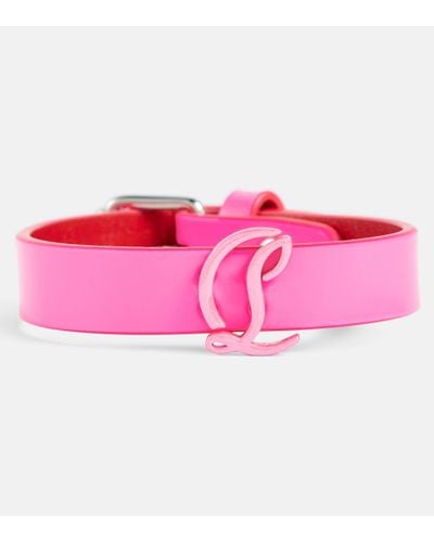 Christian Louboutin Cl Leather Bracelet - Pink