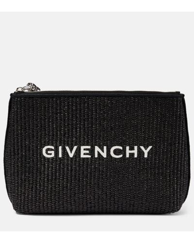 Givenchy Pochette en raphia a logo - Noir