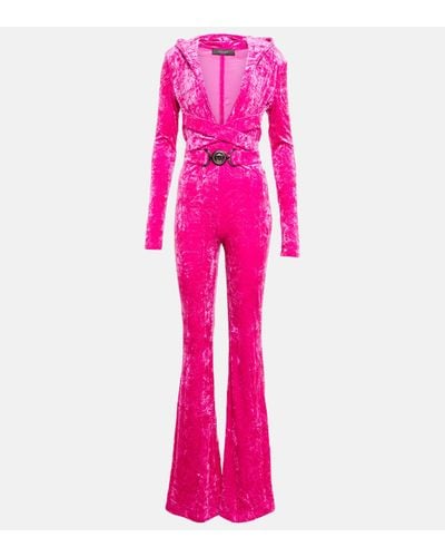 Versace Medusa Biggie Velvet Jumpsuit - Pink