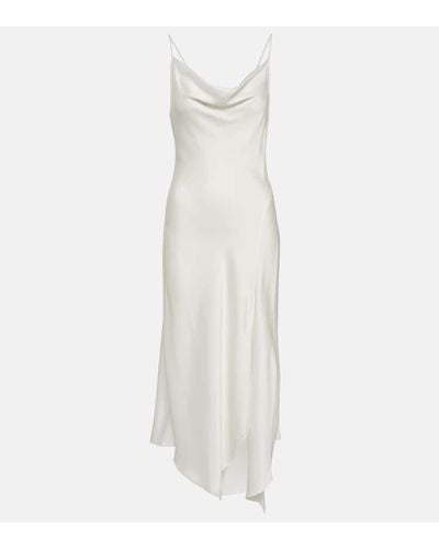 Jonathan Simkhai Vestido lencero midi asimetrico - Blanco