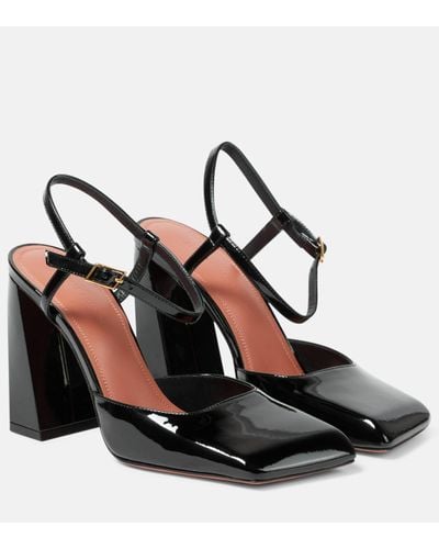 AMINA MUADDI Charlotte 95 Patent Leather Court Shoes - Black