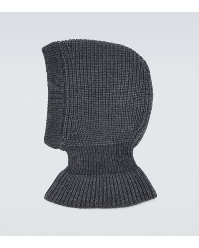 Lemaire Ribbed-knit Hood - Grey