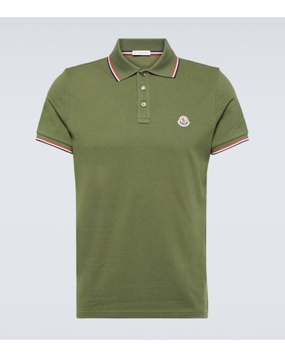 Moncler Cotton Pique Polo Shirt - Green