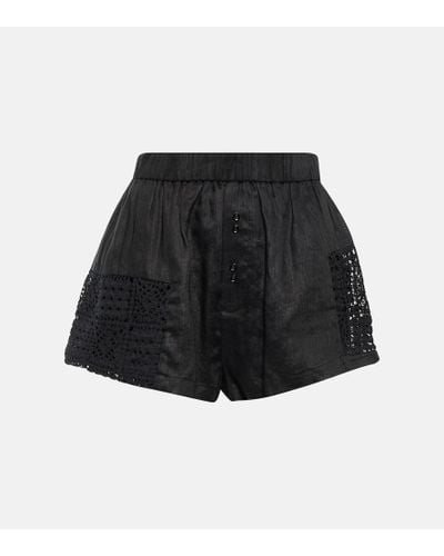 Sir. The Label Shorts Rayure patchwork in cotone - Nero