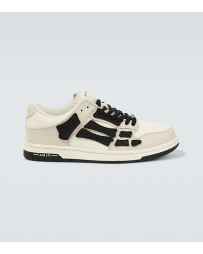 Amiri Skel Brand-appliqué Leather Low-top Trainers - White