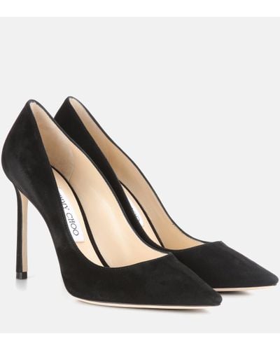 Jimmy Choo Romy 100 Suede Court Shoes - Black