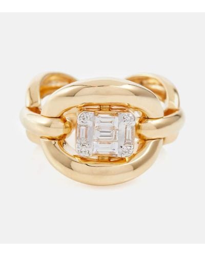 Nadine Aysoy Catena Illusion 18kt Gold Ring With Diamonds - Metallic