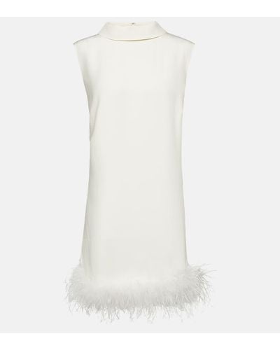 RIXO London Novia - vestido Candice de seda con plumas - Blanco