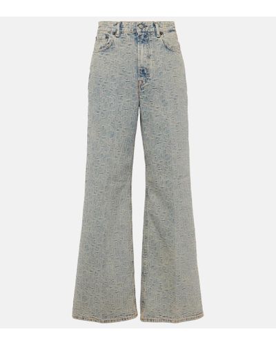 Acne Studios Jeans anchos Monogram de tiro alto - Gris
