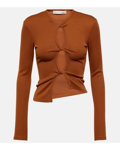 Christopher Esber Open Twist Ribbed-knit Top - Brown