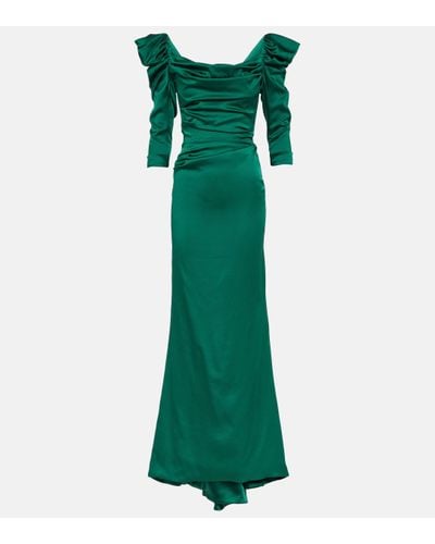 Vivienne Westwood Robe longue Astral en satin - Vert