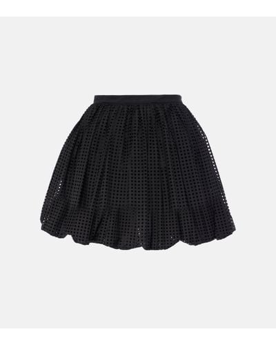 Alaïa Cotton-blend Poplin Miniskirt - Black