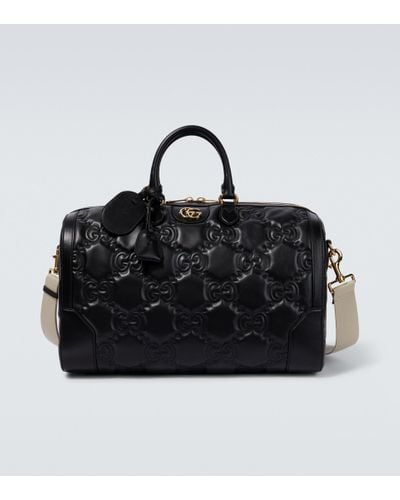 Gucci GG Matelasse Leather Duffel Bag - Black