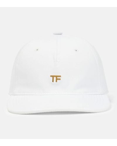 Tom Ford Logo Cotton Canvas Baseball Cap - White
