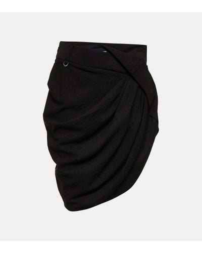 Jacquemus La Mini Jupe Saudade Draped Miniskirt - Black