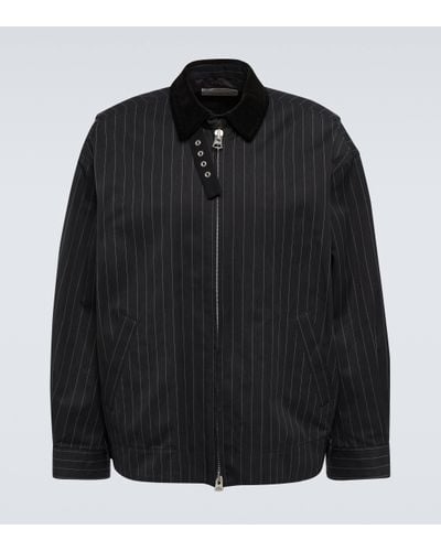 Sacai Pinstriped Cotton Jacket - Black