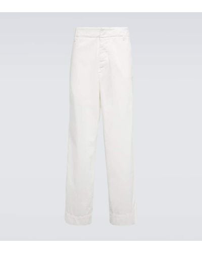 Giorgio Armani Pantalones rectos de algodon - Blanco
