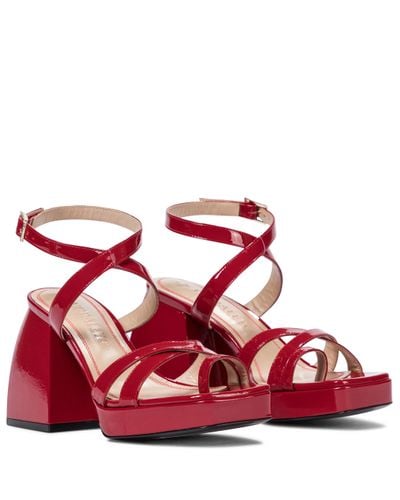 NODALETO Bulla Siler Patent Leather Sandals - Red