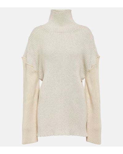 The Row Dua Rib-knit Cotton And Cashmere Jumper - White