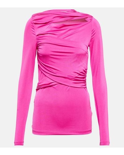 Victoria Beckham Jersey Wrap Top - Pink