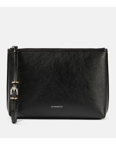 Givenchy Voyou Debossed Leather Pouch - Black