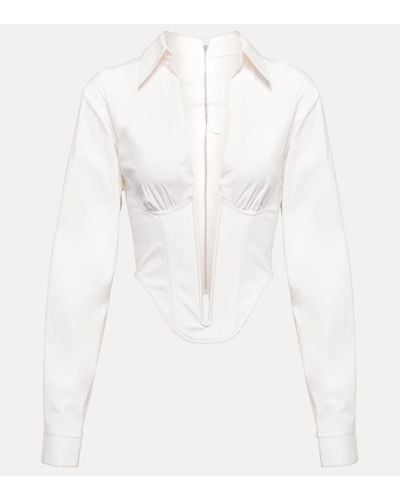 Dion Lee Top Corset in misto cotone - Bianco