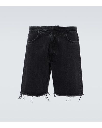 Givenchy Distressed Denim Bermuda Shorts - Black