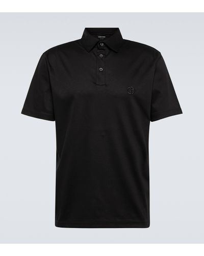 Giorgio Armani Cotton Polo Shirt - Black