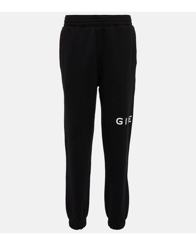 Givenchy Pantalon de survetement en coton a logo - Noir