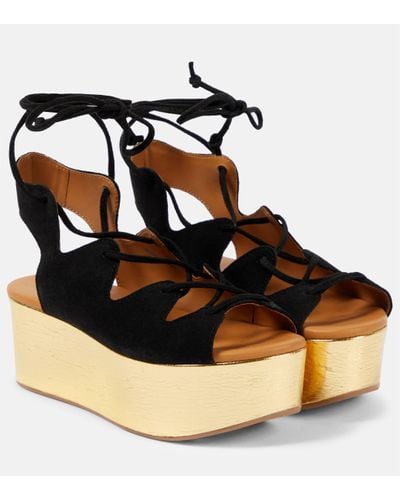 See By Chloé Liana 70 Suede Platform Sandals - Black
