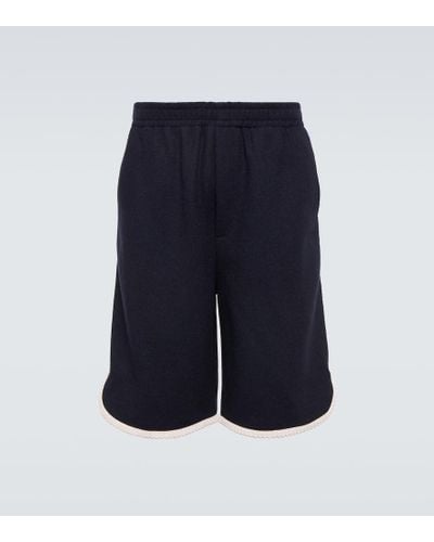 Gucci Shorts in misto lana a vita alta - Blu