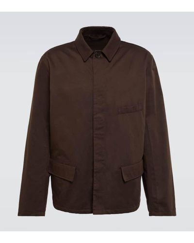 Lemaire Cotton And Linen Jacket - Brown
