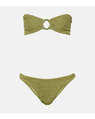 Hunza G Gloria Ring-detail Strapless Bikini - Green
