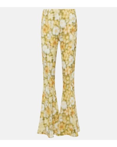 Acne Studios Pippen Floral Flared Trousers - Yellow