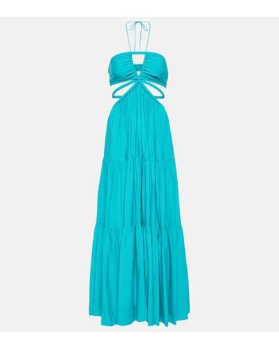 Jonathan Simkhai Laurel Halterneck Cutout Maxi Dress - Blue