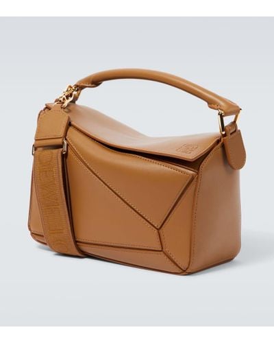 Loewe Puzzle Small Leather Shoulder Bag - Brown