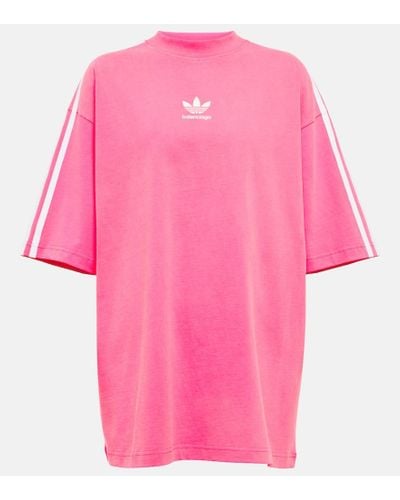 Balenciaga X Adidas Logo Cotton T-shirt - Pink