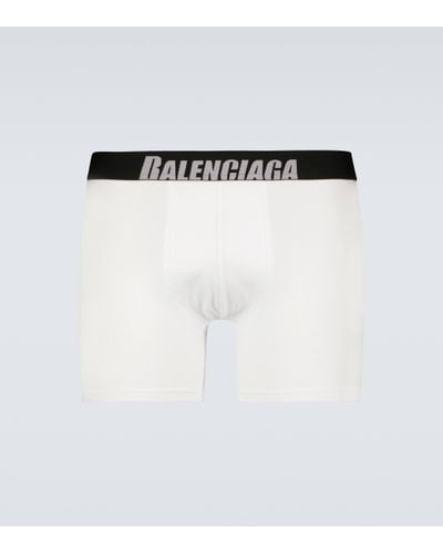 Balenciaga Logo Cotton-blend Boxer Briefs - White