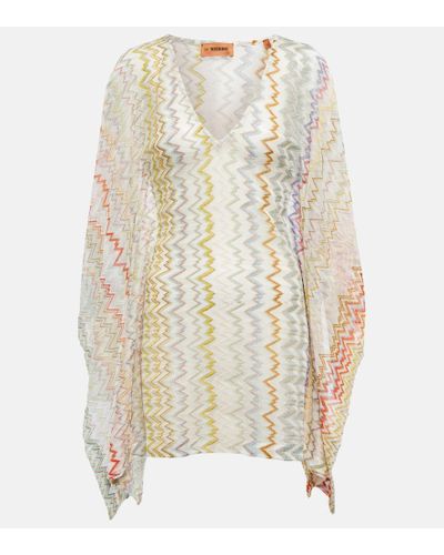 Missoni Caftan de punto en zigzag - Blanco