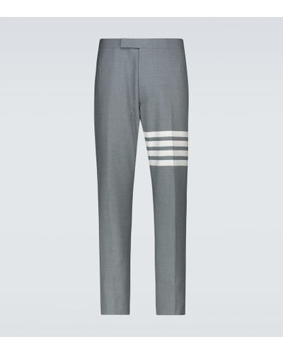 Thom Browne 4-bar Wool Suiting Pants - Gray